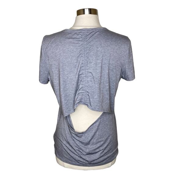 Athleta‎ Encore Tee in Flagstone Grey Heather Ruched Back T-Shirt Women’s Large - Picture 10 of 10